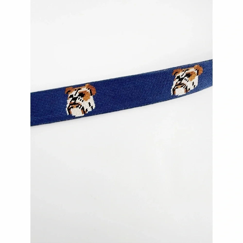 Smathers & Branson Bulldog Head Needlepoint Belt Retired Pattern